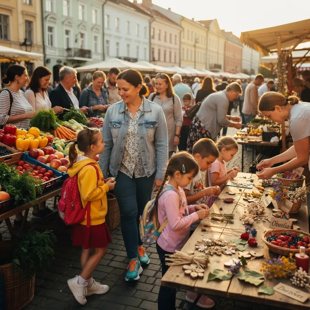 Šeima švenčia vaikų švietimo pasiekimus.