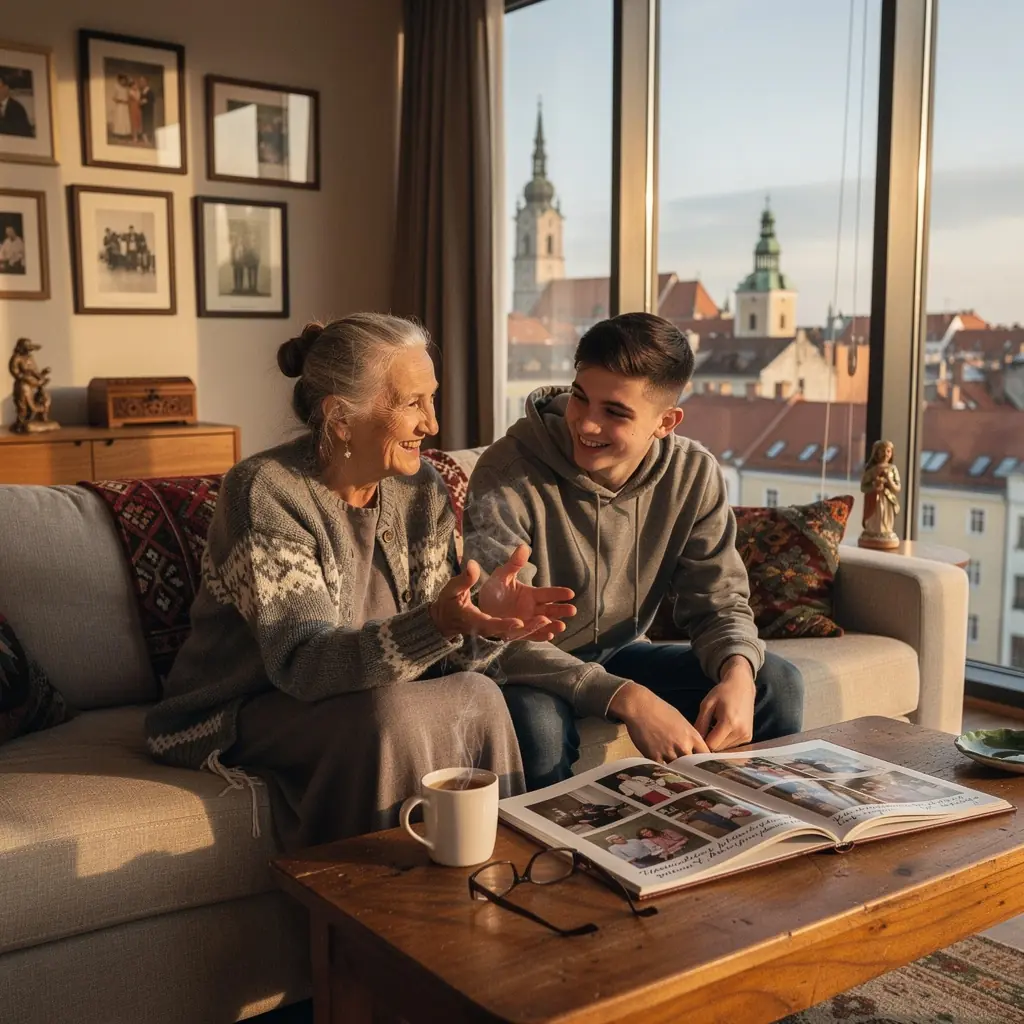 Šeimos nariai kartu planuoja atostogas.